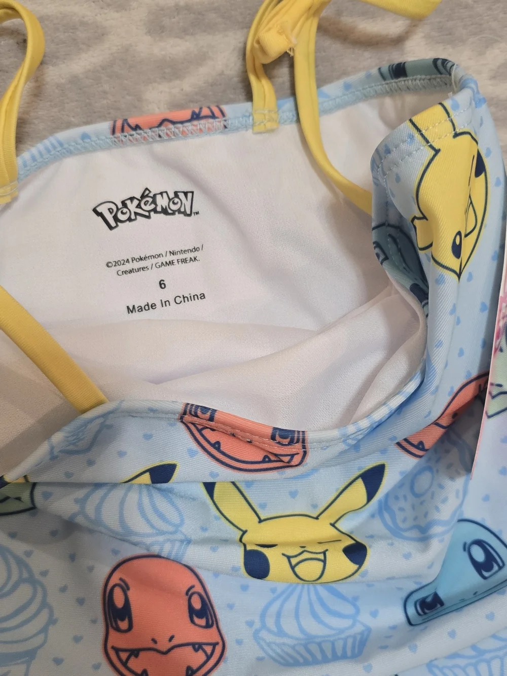 Girls' Light Blue Pokémon One-Piece Swimsuit